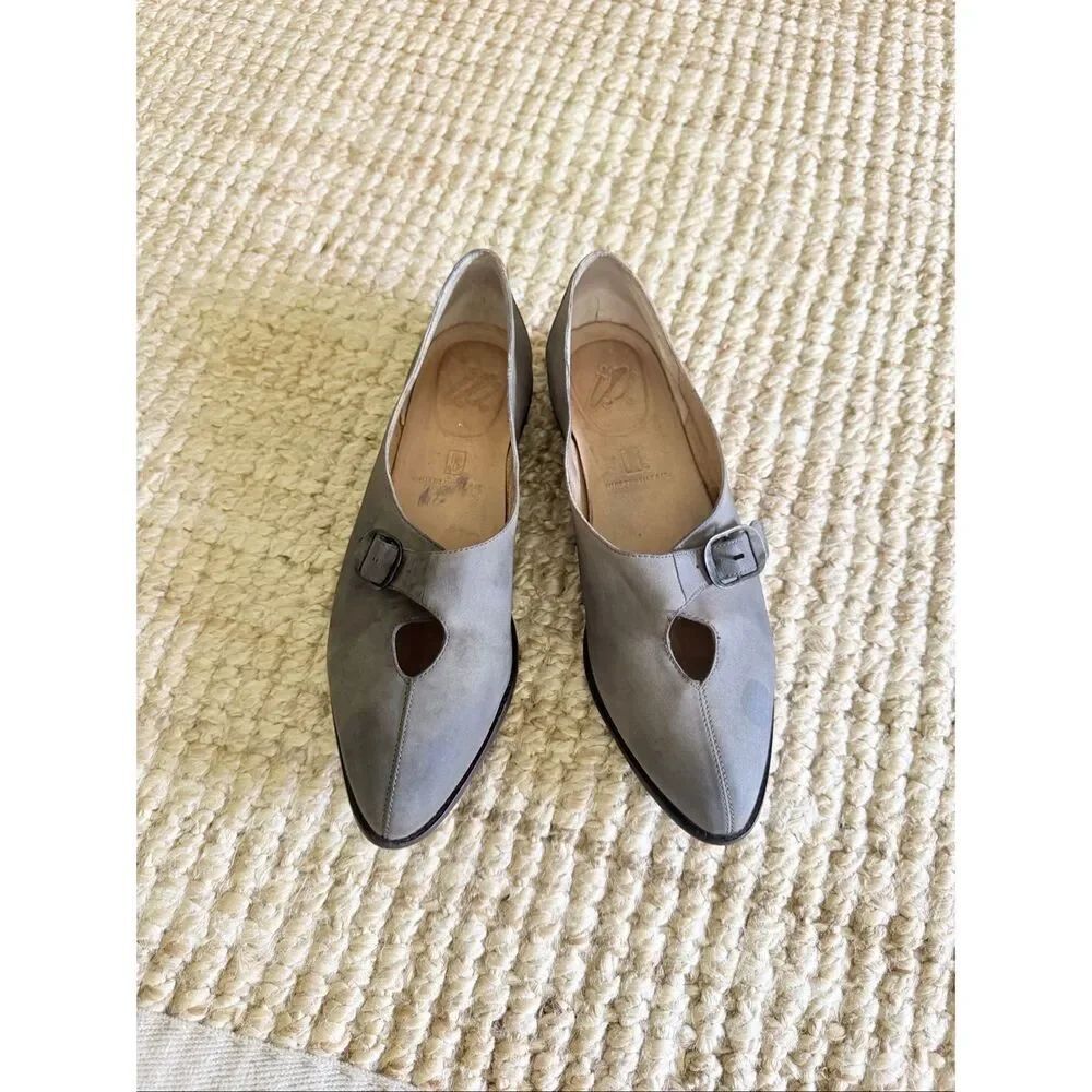 Nike Air Gray Leather Mary Jane Flats Buckle Shoes Women’s US 7 Made in Brazil